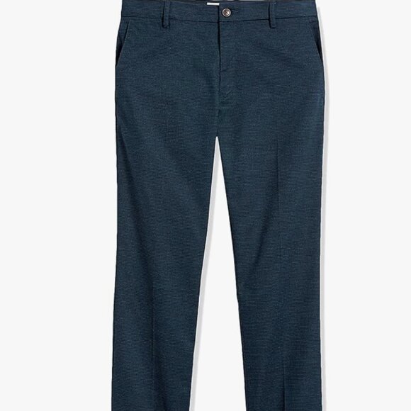 Goodthreads Slim-Fit Wrinkle-Free Comfort Stretch Chino, Navy Houndstooth, 33x29 - Picture 2 of 5